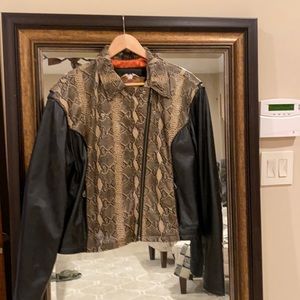 Harley Davidson leathr/python Jacket durag  gloves